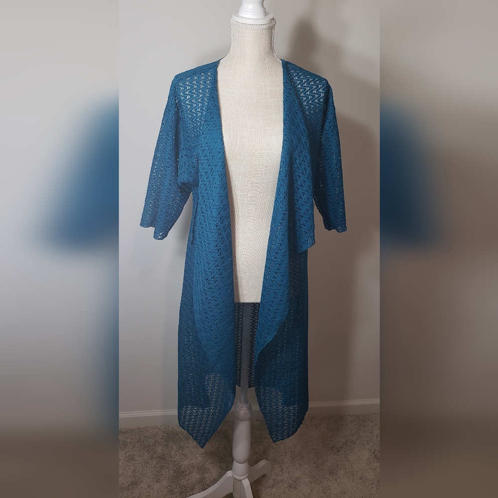 Turquoise crochet cover up size Small NWT LuLaRoe